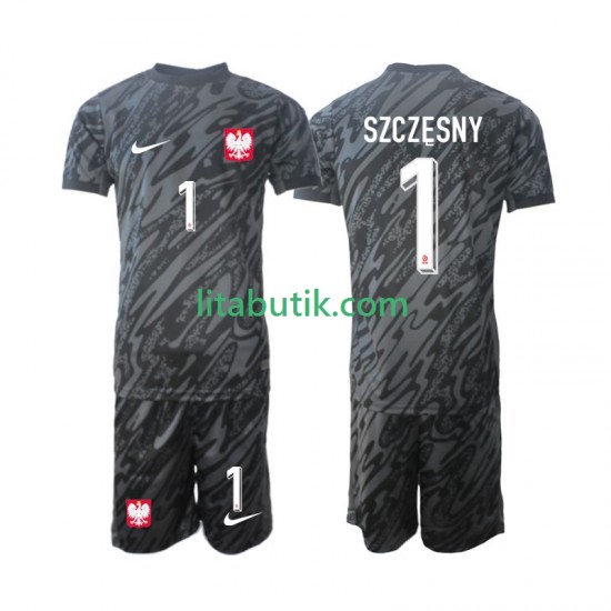 Polen Szczesny 1 Målvakt Barn Borta Fotbollströja 2024 Kortärmad