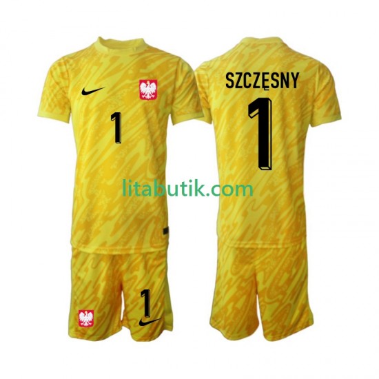 Polen Szczesny 1 Målvakt Barn Hemma Fotbollströja 2024 Kortärmad