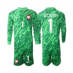 Polen Szczesny 1 Målvakt Barn Tredje Fotbollströja 2024 Långärmad
