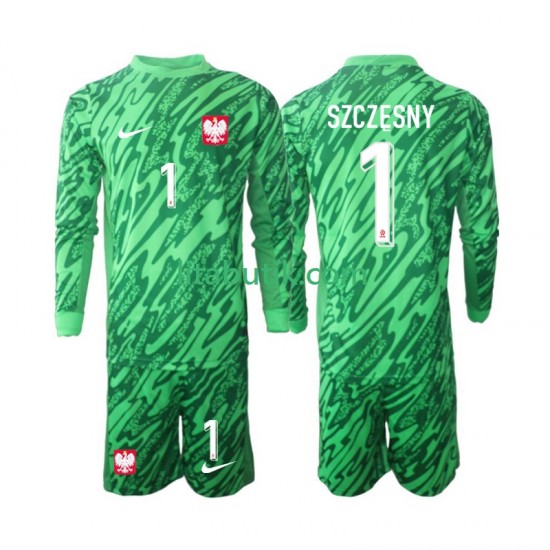 Polen Szczesny 1 Målvakt Barn Tredje Fotbollströja 2024 Långärmad