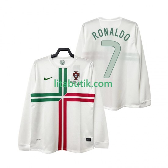 Portugal Cristiano Ronaldo 7 2012 Retro Män Borta Fotbollströja Långärmad