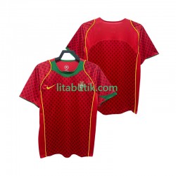 Portugal Retro Män Hemma Fotbollströja 2004 Kortärmad