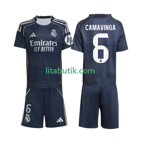 Real Madrid Camavinga 6 Barn Borta Fotbollströja 2025-2026 Kortärmad