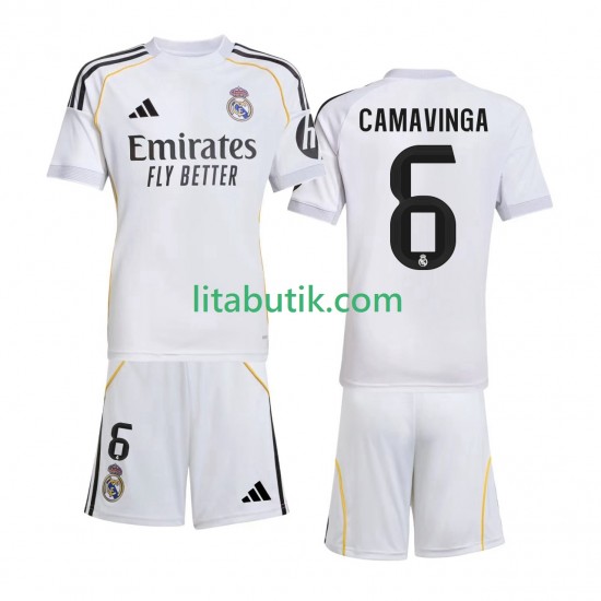 Real Madrid Camavinga 6 Barn Hemma Fotbollströja 2025-2026 Kortärmad
