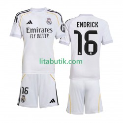 Real Madrid Endrick 16 Barn Hemma Fotbollströja 2025-2026 Kortärmad