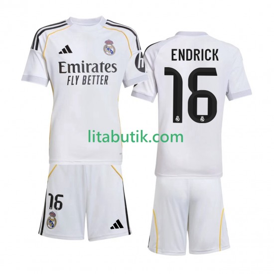 Real Madrid Endrick 16 Barn Hemma Fotbollströja 2025-2026 Kortärmad