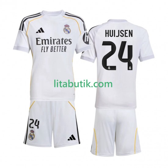 Real Madrid Huijsen 24 Barn Hemma Fotbollströja 2025-2026 Kortärmad