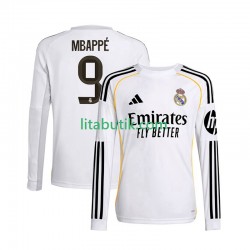 Real Madrid Mbappé Kylian 9 Män Hemma Fotbollströja 2025-2026 Långärmad Real Madrid Mbappé Kylian 9 Män Hemma Fotbollströja 2025-2026 Långärmad