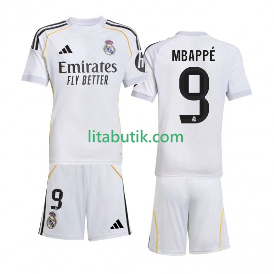 Real Madrid Mbappé Kylian 9 Barn Hemma Fotbollströja 2025-2026 Kortärmad