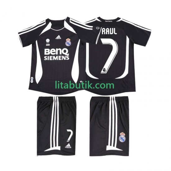 Real Madrid RAUL 7 2007 Retro Barn Borta Fotbollströja 2006 Kortärmad