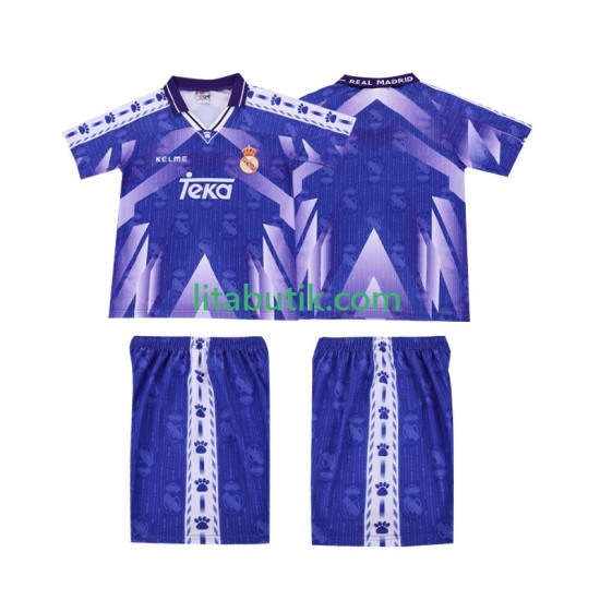 Real Madrid 1996-1997 Retro Barn Borta Fotbollströja Kortärmad