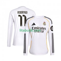 Real Madrid Rodrygo 11 Män Hemma Fotbollströja 2025-2026 Långärmad