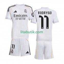 Real Madrid Rodrygo 11 Barn Hemma Fotbollströja 2025-2026 Kortärmad