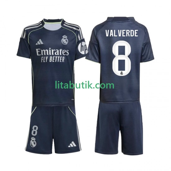 Real Madrid Valverde 8 Barn Borta Fotbollströja 2025-2026 Kortärmad