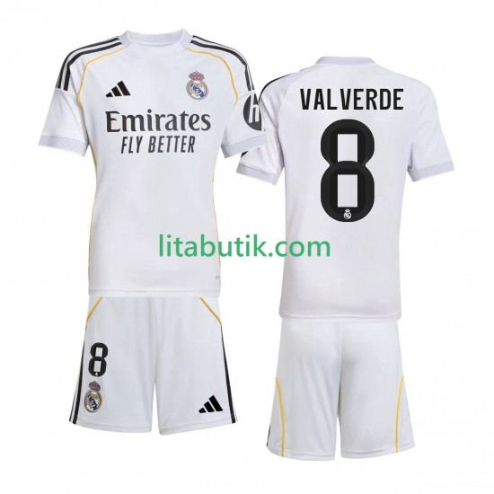 Real Madrid Valverde 8 Barn Hemma Fotbollströja 2025-2026 Kortärmad
