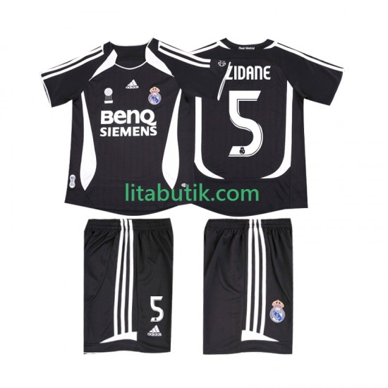 Real Madrid ZIDANE 5 2007 Retro Barn Borta Fotbollströja 2006 Kortärmad