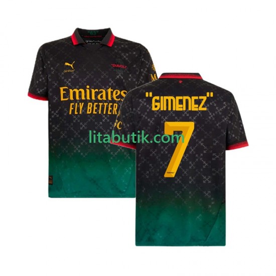 AC Milan Santiago Gimenez 7 Män Fjärde Fotbollströja 2024-2025 Kortärmad