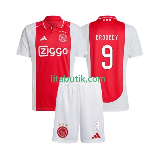 AFC Ajax Brian Brobbey 9 Barn Hemma Fotbollströja 2024-2025 Kortärmad