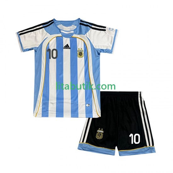 Argentina Maradona 10 Retro Barn Hemma Fotbollströja 2006 Kortärmad