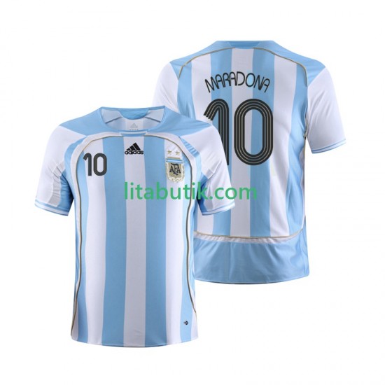 Argentina Maradona 10 Retro Män Hemma Fotbollströja 2006 Kortärmad