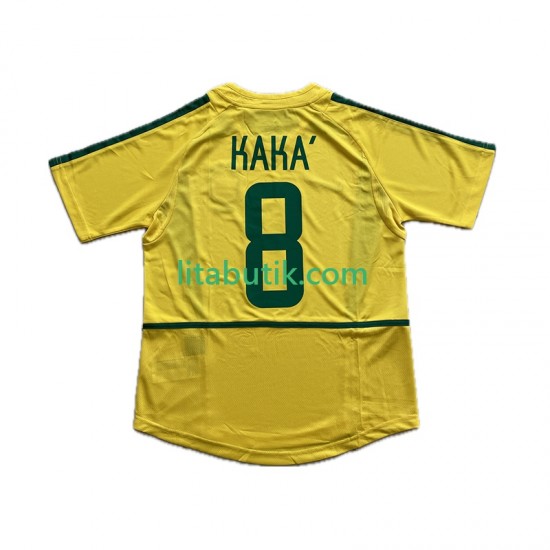 Brasilien KAKA 8 Retro Män Hemma Fotbollströja 2002 Kortärmad