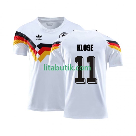 Tyskland Klose 11 1990 Retro Män Hemma Fotbollströja Kortärmad