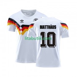Tyskland Matthaus 10 1990 Retro Män Hemma Fotbollströja Kortärmad