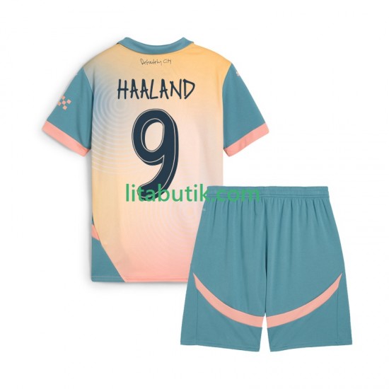 Manchester City Haaland 9 Barn Fjärde Fotbollströja 2024-2025 Kortärmad