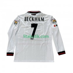 Manchester United Beckham 7 Retro Män Borta Fotbollströja 1998 1999 Långärmad