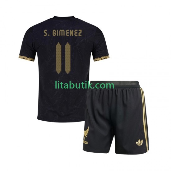 Mexiko Santiago Gimenez 11 Gold Cup Barn Hemma Fotbollströja 2025 Kortärmad