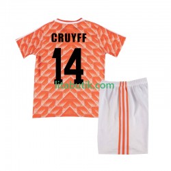 Nederländerna Cruyff 14 1988 Retro Barn Hemma Fotbollströja Kortärmad