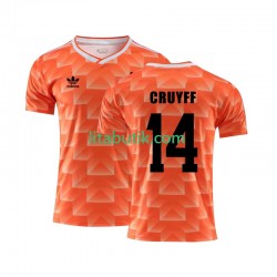 Nederländerna Cruyff 14 1988 Retro Män Hemma Fotbollströja Kortärmad Nederländerna Cruyff 14 1988 Retro Män Hemma Fotbollströja Kortärmad