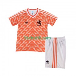 Nederländerna 1988 Retro Barn Hemma Fotbollströja Kortärmad
