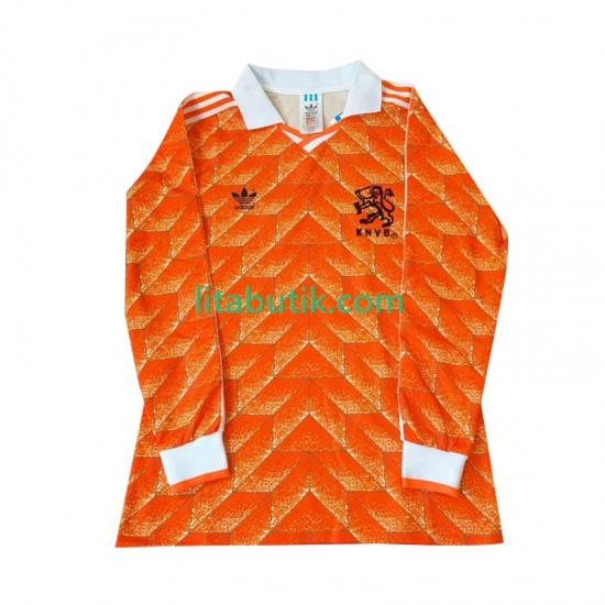 Nederländerna Retro Män Hemma Fotbollströja 1998 Långärmad