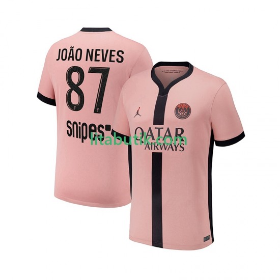 Paris Saint-Germain Joao Neves 87 Män Tredje Fotbollströja 2024-2025 Kortärmad
