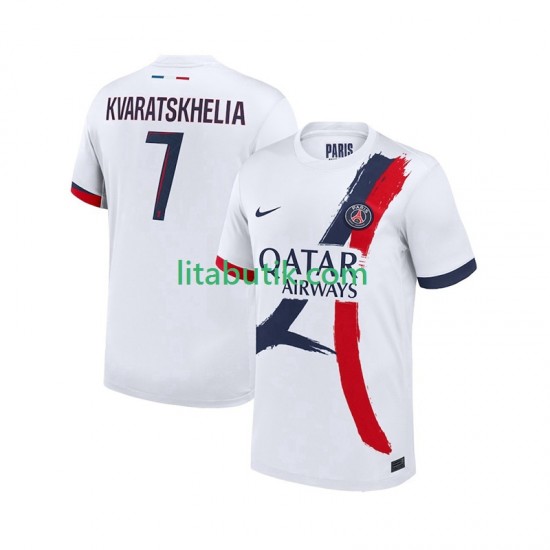 Paris Saint-Germain Khvicha Kvaratskhelia 7 Män Borta Fotbollströja 2024-2025 Kortärmad