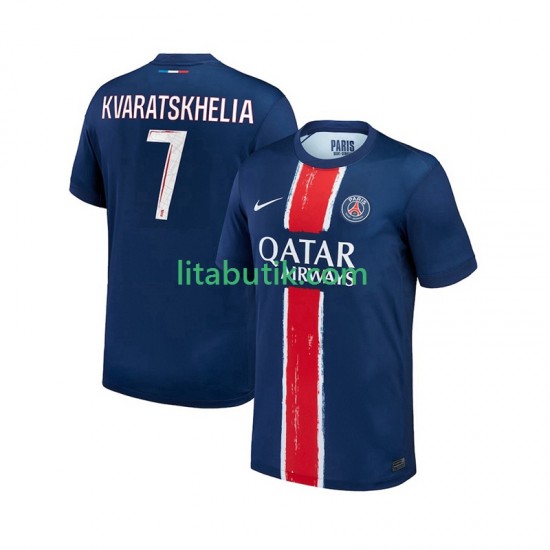 Paris Saint-Germain Khvicha Kvaratskhelia 7 Män Hemma Fotbollströja 2024-2025 Kortärmad