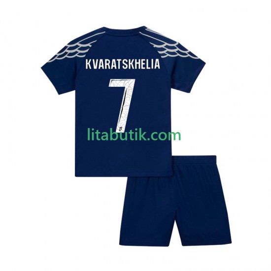 Paris Saint-Germain Khvicha Kvaratskhelia 7 Barn Fjärde Fotbollströja 2024-2025 Kortärmad