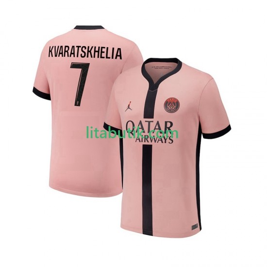 Paris Saint-Germain Khvicha Kvaratskhelia 7 Män Tredje Fotbollströja 2024-2025 Kortärmad
