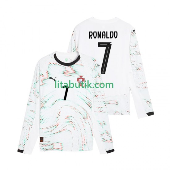 Portugal Cristiano Ronaldo 7 Män Borta Fotbollströja 2025 Långärmad