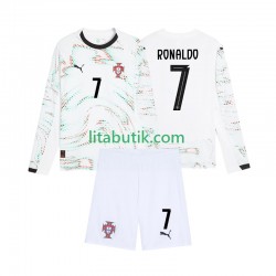 Portugal Cristiano Ronaldo 7 Barn Borta Fotbollströja 2025 Långärmad Portugal Cristiano Ronaldo 7 Barn Borta Fotbollströja 2025 Långärmad