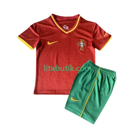 Portugal 2000 Retro Barn Hemma Fotbollströja Kortärmad