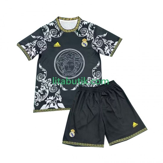 Real Madrid Versace Black Edition Barn Hemma Fotbollströja 2024-2025 Kortärmad