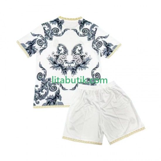 Real Madrid Versace White Edition Barn Hemma Fotbollströja 2024-2025 Kortärmad