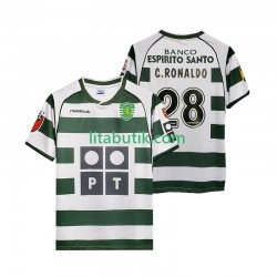 Sporting Lissabon Cristiano Ronaldo 28 2001 2003 Retro Män Hemma Fotbollströja Kortärmad