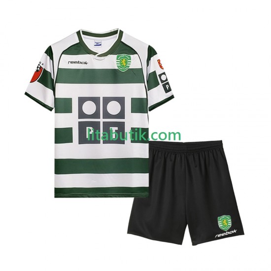 Sporting Lissabon 2001 2003 Retro Barn Hemma Fotbollströja Kortärmad