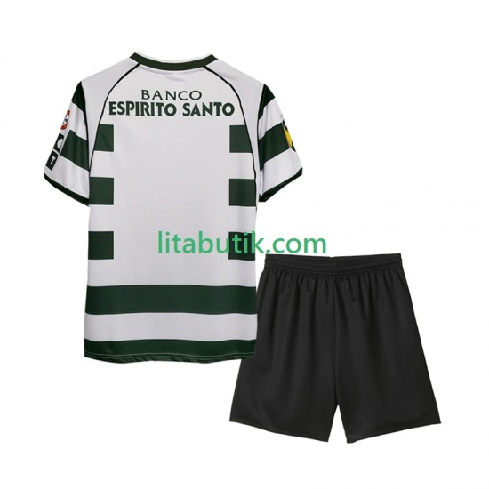Sporting Lissabon 2001 2003 Retro Barn Hemma Fotbollströja Kortärmad