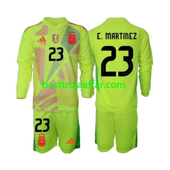 Argentina Emiliano Martinez 23 Målvakt Barn Borta Fotbollströja 2024 Långärmad
