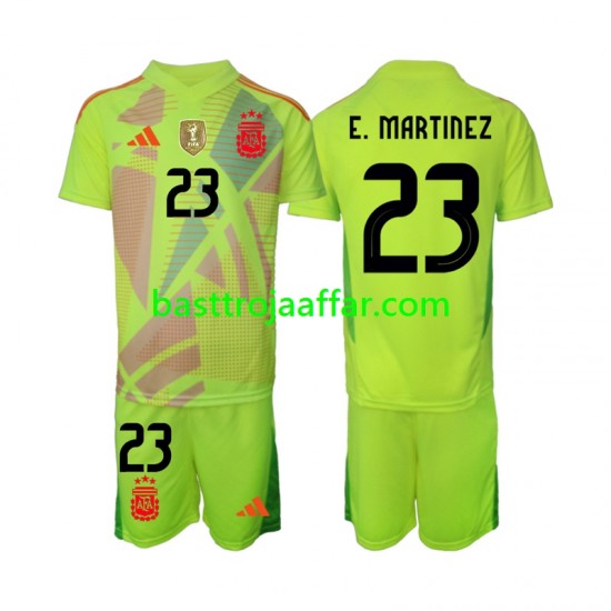 Argentina Emiliano Martinez 23 Målvakt Barn Borta Fotbollströja 2024 Kortärmad