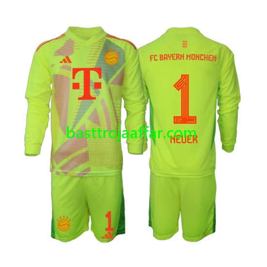 FC Bayern München Manuel Neuer 1 Målvakt Barn Hemma Fotbollströja 2024-2025 Långärmad